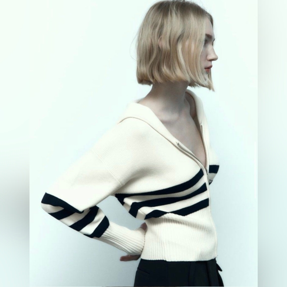 NWT Zara Stripe Knit Cardigan - 5536/031 - Picture 4 of 10